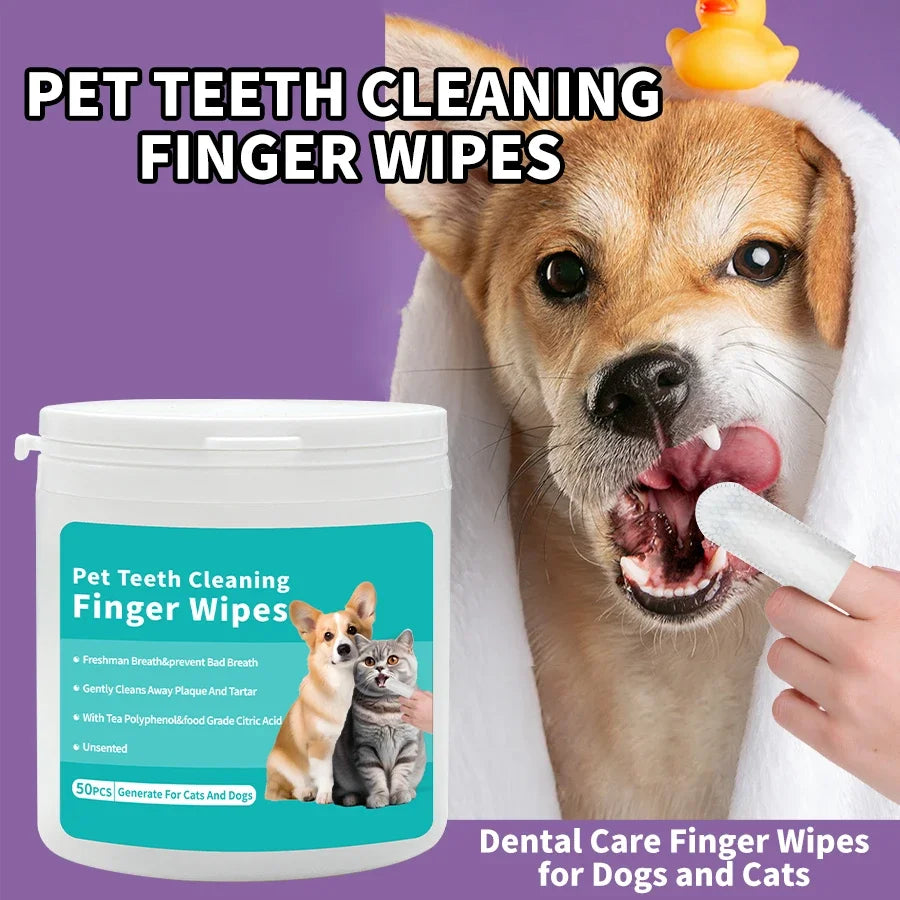 Disposable Pet Cleaning Products Teeth Cleaning Wipes Ear Care Fingertips Ear Mite Removal Cat and Dog Ear Cleaning Pet Products