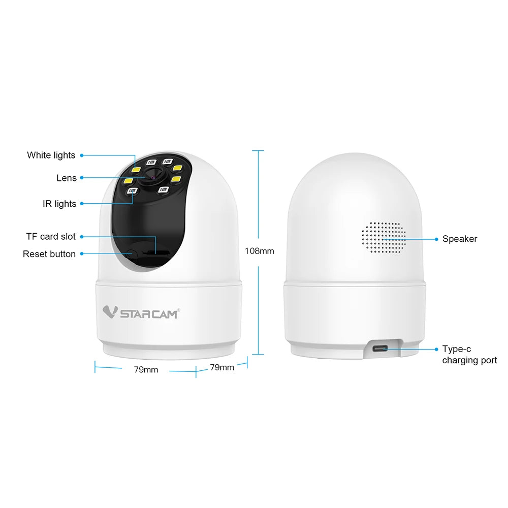 Vstarcam 5MP HD WiFi IP Camera Smart PT Security Protection Indoor Video Surveillance Camera Human Tracking Smart Home Pet Cam