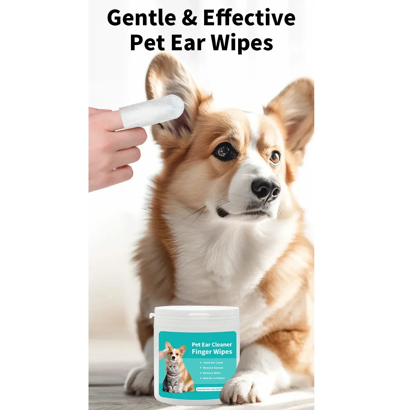 Disposable Pet Cleaning Products Teeth Cleaning Wipes Ear Care Fingertips Ear Mite Removal Cat and Dog Ear Cleaning Pet Products