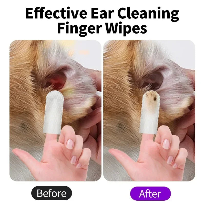 Disposable Pet Cleaning Products Teeth Cleaning Wipes Ear Care Fingertips Ear Mite Removal Cat and Dog Ear Cleaning Pet Products